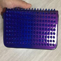 Men Short Clutch Purse Pigalle Spiked Money Clips Wallet Fashion Rivet Carteira Feminina Bolsa Designer Studded Clutch bag319W