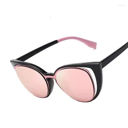 Sunglasses Cat Eye Hollow Party Cateye Brand Designer Women Mirror Lady Itay UV400 Fashion Sun Glasses