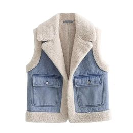 Women's Vests 2023 Autumn Winter Style Casual Versatile Washed Denim Double Sided Sleeveless Vest Top 231201