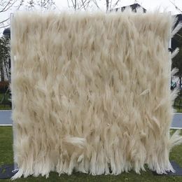 Artificial Pampas Grass Flower Wall Decoration Faux Pampas Flower Wall for Wedding Party Events Photography Decor 44