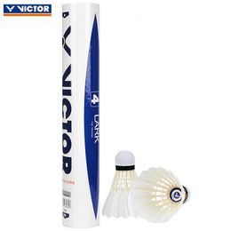 Badminton Shuttlecocks 100% Genuine Victor Lark 4 Shuttlecocks Badminton Shuttle Duck Feather Ball for Training 231201