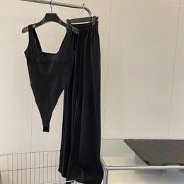 Women's Two Piece Pants Make Old Wash Water Grey Set Bikini Jumpsuit With Casual Sweatpants