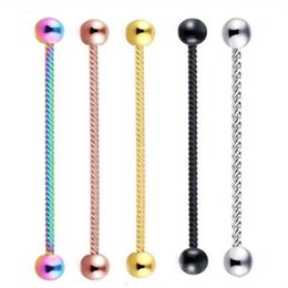 14g Stainless Steel Screw Industrial Barbell Earring Tragus Helix Piercing Cartilage Body Jewelry For Sexy Woman Man264e