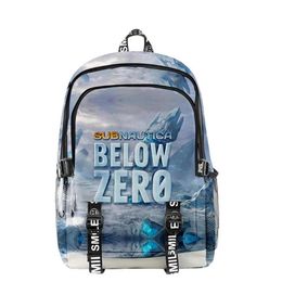 Backpack Subnautica Below Zero Men Primary Middle School Students Fabric Oxford Bag Teenager Boys Girls Travel272G