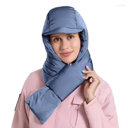 Bandanas Hat And Scarf Thickening Waterproof Down Hooded Cozy Fashion Winter Hood Ear Protection For Cycling Skiing