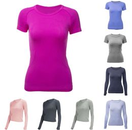 swiftlys tech yoga womens sports t shirts wear ladies long-sleeved T-shirts moisture wicking knit high elastic fitness fashion tees 887