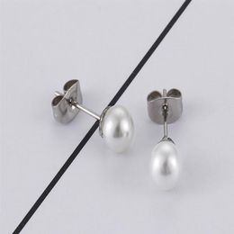 Women El Oso Pendien stud No Fade Brand Jewellery Original Design Fashion Stainless Steel Panda Pearl Jewellery Stud Earrings280T