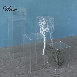 Christmas Decorations Wedding Party Stage Table Centrepieces Backdrop Acrylic Transparent Road Lead Crystal Folding Column Flower Stand Decorations 231201