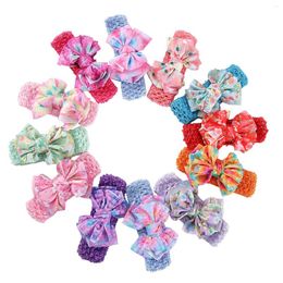 Hair Accessories Printing Bow Band Children's Headband Foreign Trade Style Knitted
