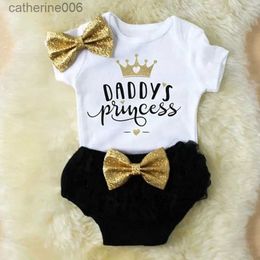 Clothing Sets 3PCS Cute Newborn Baby Girl Outfits Clothes Tops Bodysuit Shorts Pants SetL231202