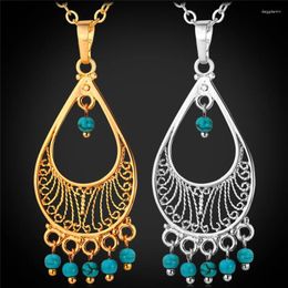 Pendant Necklaces Vintage Tassel Necklace Women Ethnic Turkish Jewellery Fashion Gold Colour P1158