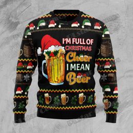 Men's Sweaters PLstar Christmas Cheer Beer 3D Printed Ugly Sweater Winter Unisex Casual Warm Knitwear Pullover MY21