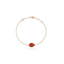 Designer Ladybug Bracelet Rose Gold Plated chain Ladies and Girls Valentine's Day Mother's Day Engagement Jewellery Fade F224D