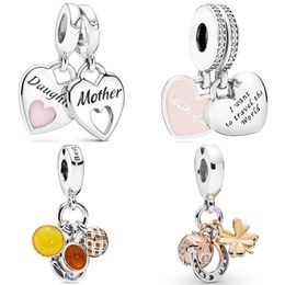 Other Travel Together Forever Mother Daughter Split Heart Pendant Beads 925 Sterling Silver Charm Fit Europe Bracelet Diy Jewelry280U