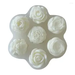 Baking Moulds 7 Cavity Flower Silicone Mould Fondant Chocolate Mould DIY Cake Dessert Homes Supplies Candle