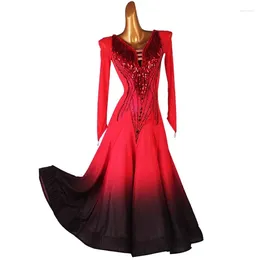 Stage Wear Sequined Ballroom Dance Competition Dress National Standard Women Performance Modern Tango Costumes Big Swing Waltz Clothes