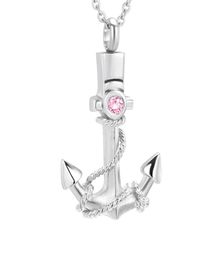 Anchor Urn Necklace for Ashes Polished Nautical Anchor Pendant Stainless Steel Fine Cremation Jewellery for Ashes for Men Women with3280806