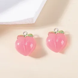 Charms Cute 10pcs/pack Glow In Dark Fruits Peach Pendant Decorations Resin Fashion DIY Jewellery Accessories