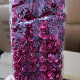 Decorative Flowers 144PCS 1.5 Cm Artificial Mini Paper Bouquet For Scrapbooking Wedding Party Decoration Rose