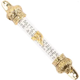 Curtain Bible Crown Scroll Home Decor Mezuzah With For Door Jewish Metal Woman Religious Delicate