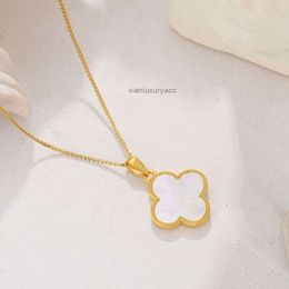 vans clover necklace fashion four leaf clover pendant necklace ladies 999 collarbone chain new simple and elegant gift for girlfriends