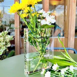 Vases 1PC Creative Book Flower Vase Acrylic Plant Decorative Modern Bottles For Wedding Gift Home Decor