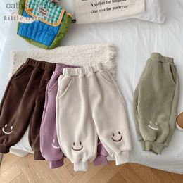 Clothing Sets Newborn Baby Girl Boy Fleece Pant Winter Infant Toddler Child Middle Waist Trouser Casual Warm Thick Bottom Baby Clothes 9M-5YL231202