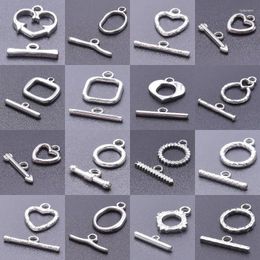 Pendant Necklaces 5Pcs/Lot Stainless Steel Mixed Heart Round Rectangle OT Clasp Toggle Clasps Connector Charms DIY Bracelet Jewellery Bulk