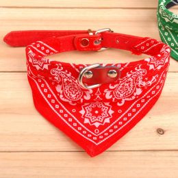 Pet Collar Cat Dog Collars Lead Adjustable Pets Cat Scarf Bandana Neckerchief Mix PU Necklace Decoration