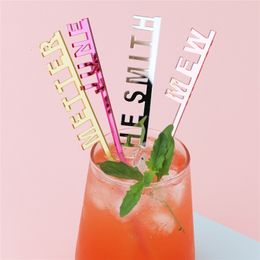 Christmas Decorations 50pcs Personalised Name Swizzle Sticks Acrylic Table Place Cards Custom Cocktail Drink Stirrer Wedding Baby Shower Party Decor 231201