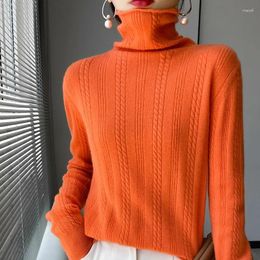 Women's Sweaters Wool Knitting Sweater And Jumper Turtleneck Tops Pullovers Casual Womens Long Sleeve All-match Elastic Ladies 2023