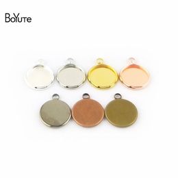 BoYuTe 50 Pieces Lot Fit 16MM Cameo Cabochon Base Setting Diy Pendant Blank Bezel Tray Jewelry Settings303e