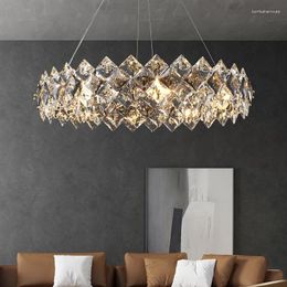 Chandeliers Zhongshan Lighting Factory Sale High Quality Modern Luxury K9 Crystal Ring Round For Living Room