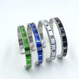 4 Colours Classic design Bangle Bracelet for Men Stainless Steel Cuff Speedometer Bracelet Fashion Men's Jewellery with Retail p2518