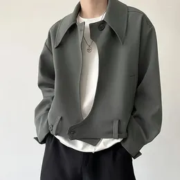 Men's Jackets 2023 Spring Autum Men Korean Fashion Streetwear Casual Loose Short Jacket Chic Coat Daily Outerwear & Coats