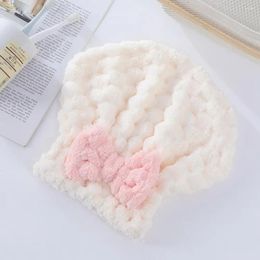 Towel Long Hair Drying Hat Super Absorbent Coral Fleece Shower For Women Girls Quick Dry Wrap With Curly