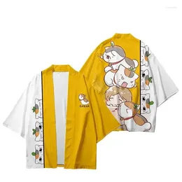 Ethnic Clothing Anime Nyanko Sensei Natsume Yuujinchou Kimono Japanese Style Women Men Streetwear Beach Cardigan Fashion Cosplay Haori Shirt