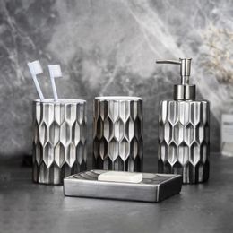 Bath Accessory Set Bathroom Accessories Electroplated Ceramic Four Piece High End El Decorations Household Toiletries