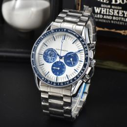 Six needles All dial work Sapphire glasss OMG Men's Luxury Moonlight Series Full Function Quartz Watch Timing Running Casual Calendar Waterproof Watch Strap