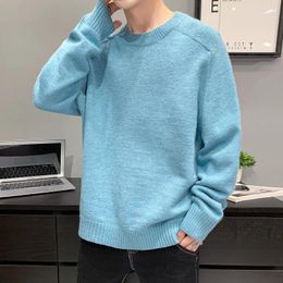 Men's Sweaters M-3XL Mens Loose Spring Autumn O-neck Long Sleeve Solid Casual Simplicity Japan Style Male Knitwear Top Clothes H58