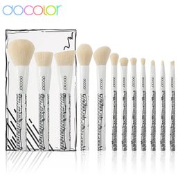 Makeup Brushes Docolor 12pcs Makeup Brushes Set Foundation Powder Blush Eye Shadow Lip Blending Make Up Brush Cosmetic Tool Kit Maquiagem 231202