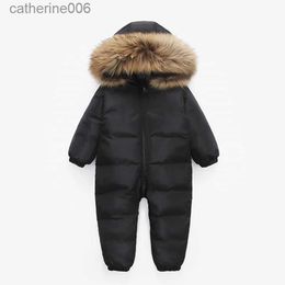 Clothing Sets Russian New Jumpsuit Kids Winter Wear Baby Boy Snowsuit Parka Nature Fur 90% Duck Down Jacket For Girl Clothes Coat OverallsL231202