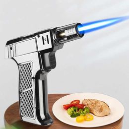 Outdoors No Gas Lighter Windproof BBQ Kitchen Cooking Jet Torch Turbine Capacity Spray Gun Jewelry Metal Welding