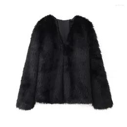 Women's Jackets Women Jacket 2023 Autumn Winter Fur Faux Warm Woman Soft Coats For Long Sleeve Coat