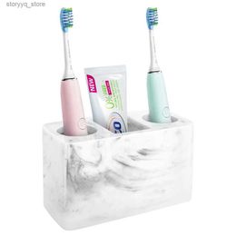 Toothbrush Holders Toothbrush Holder 3 Slots Large Electric Toothbrush Toothpaste Stand Resin Decorative Dental Storage for Bathroom Accessories Q231202