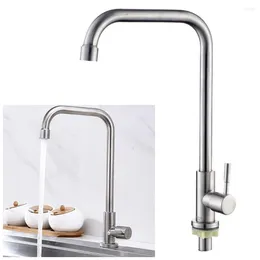 Kitchen Faucets Single Lever Cold Water Mixer Tap Brushed Stainless Steel Deck Mounted Sink