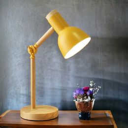 Lampada da scrivania in legno, lampada da tavolo, camera da letto del soggiorno