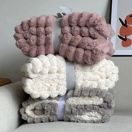 Blankets Ins High Quality Faux rabbit Fur Autumn Winter Warm Blanket Thicken Plush Sofa for Beds High end Warmth 231202