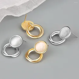 Stud Earrings 2023 Silver Colour Multi-Layer Small Circle Ladies Unique Design Fashion Light Luxury Accessories Party Gifts Wholesale