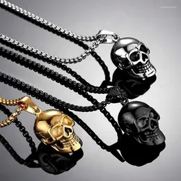 Pendant Necklaces Skull Titanium Steel Necklace European And American Style Men's Stainless